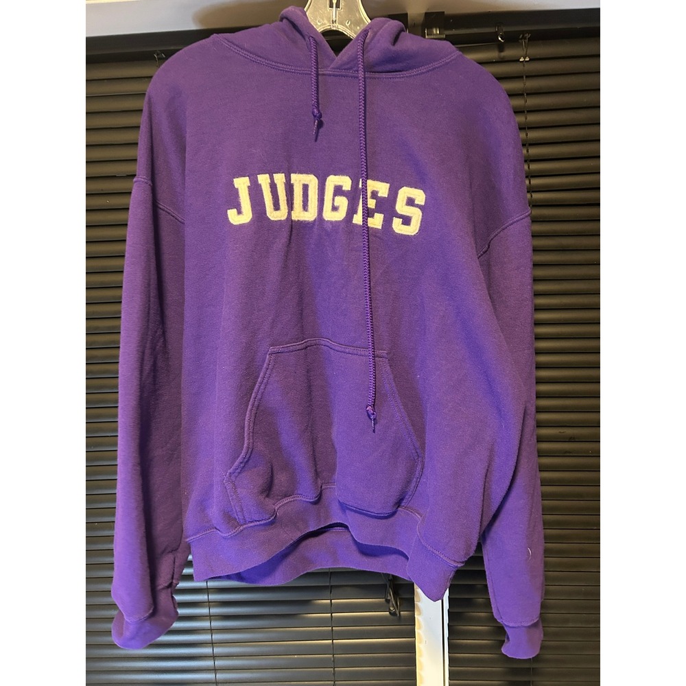 Gildan Hoodie Unisex Medium Purple Judges Graphic Heavy Blend Sweatshirt